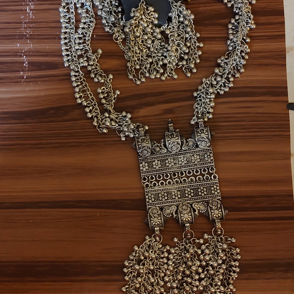 Silver-Tone Tribal Statement Necklace - Women Jewelry